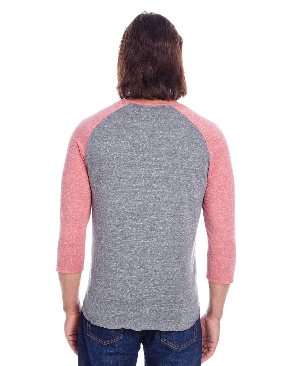 302G-Threadfast Apparel-GREY/ RED TRIBLD - Cheap-Us