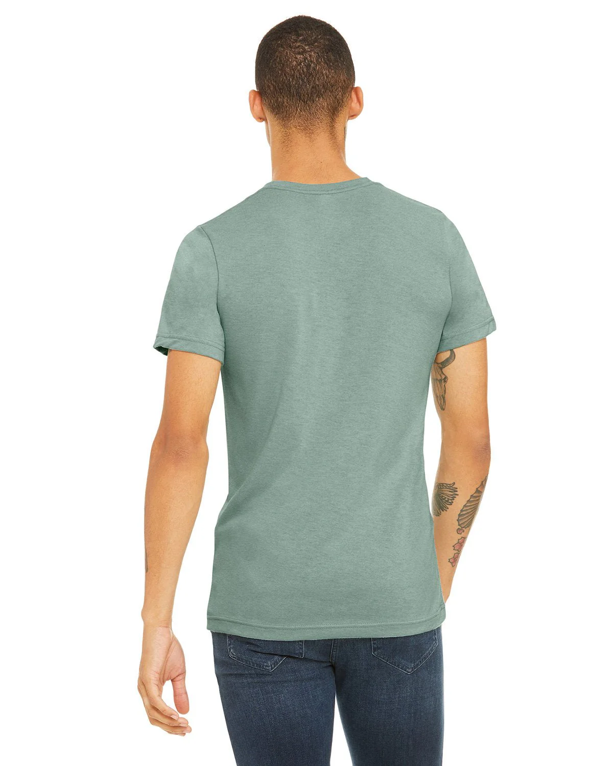 3001CVC-Bella + Canvas-HTHR DUSTY BLUE - Cheap-Us