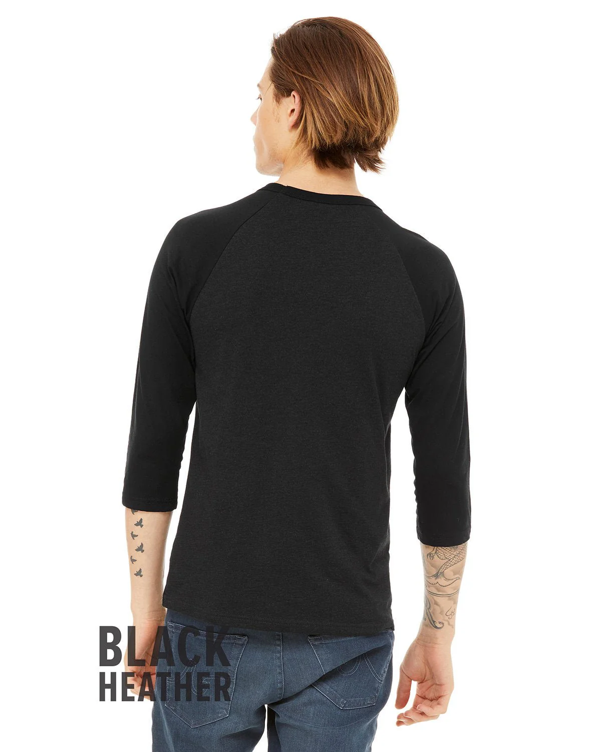 3200-Bella + Canvas-BLK HEATHER/ BLK - Cheap-Us