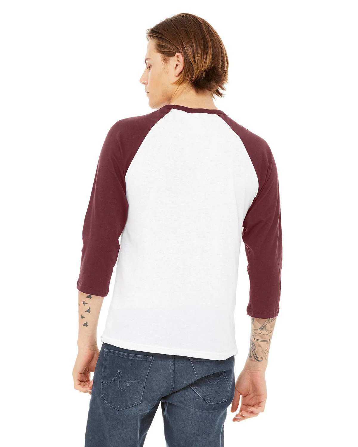 3200-Bella + Canvas-WHITE/ MAROON - Cheap-Us