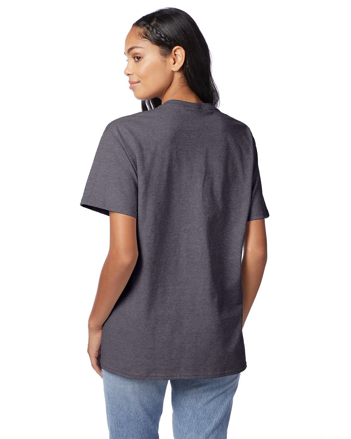 5250T-Hanes-CHARCOAL HEATHER - Cheap-Us