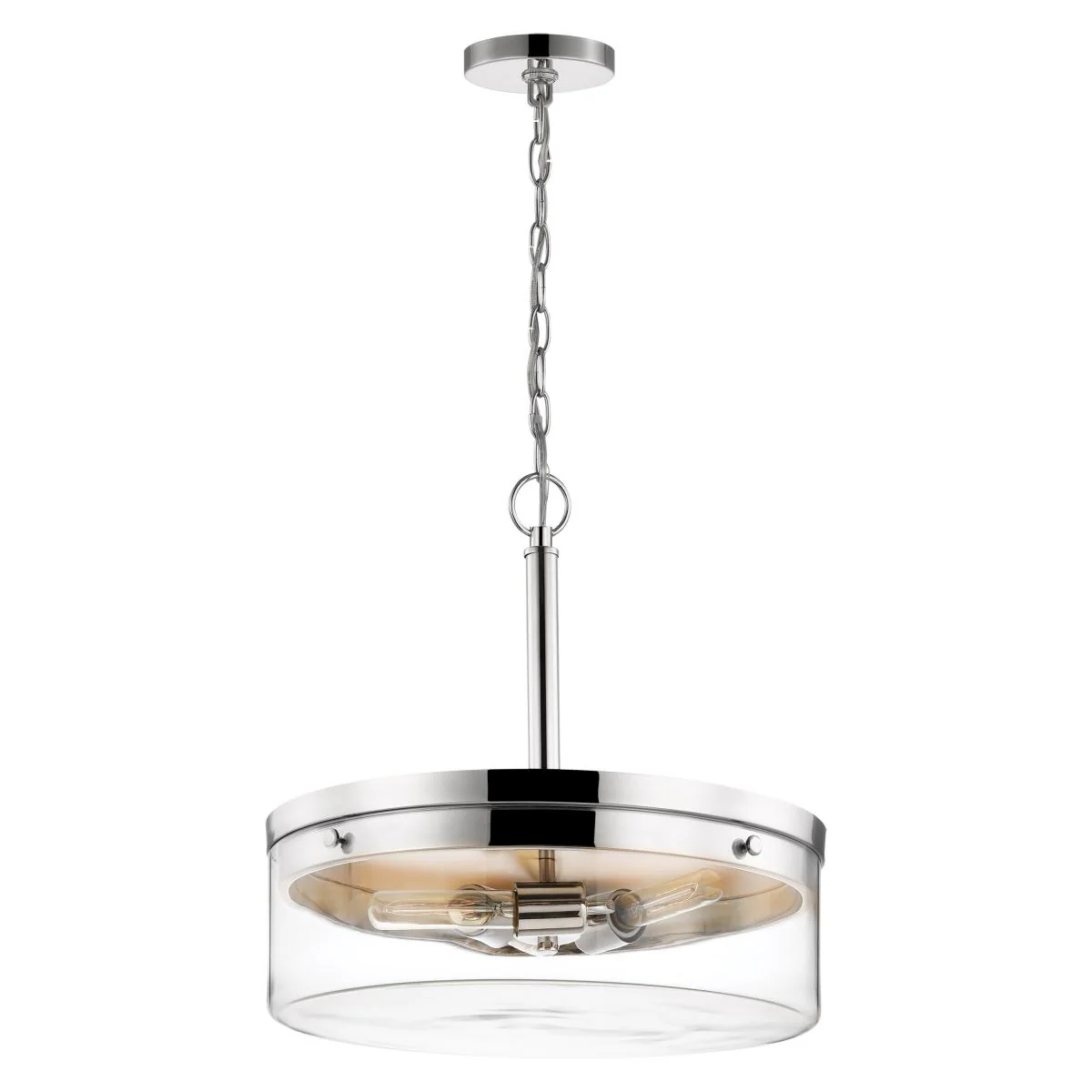 60-7630 INTERSECTION 3 LT PENDANT Intersection; 3 Light; Pendant; Polished Nickel with Clear Glass - Cheap-Us