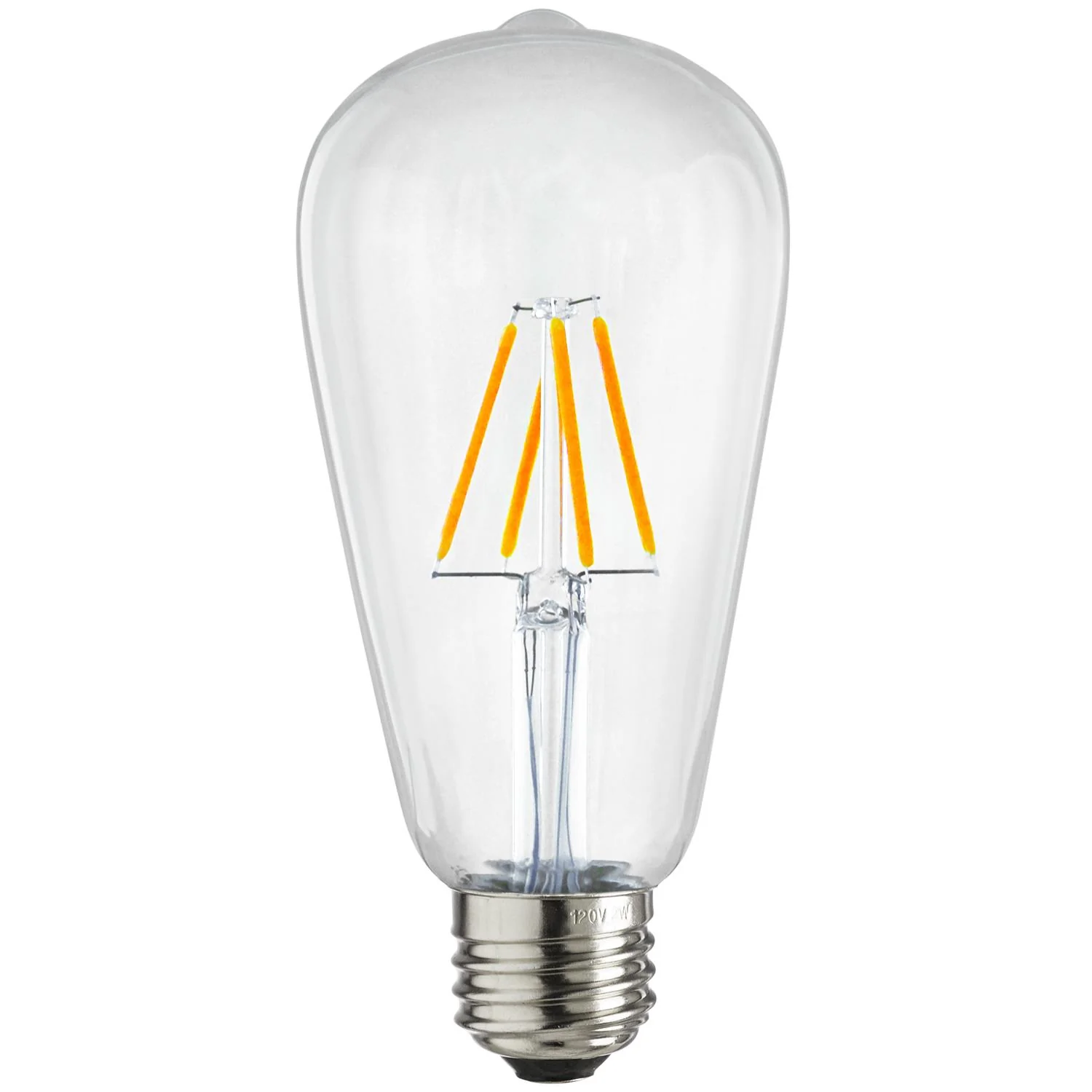 Sunlite LED ST19 Filament Style Edison Light Bulb 4.5 Watts (40W Equivalent), 400 Lumens, Medium Base (E26), Dimmable, UL Listed, 27K Warm White - Cheap-Us