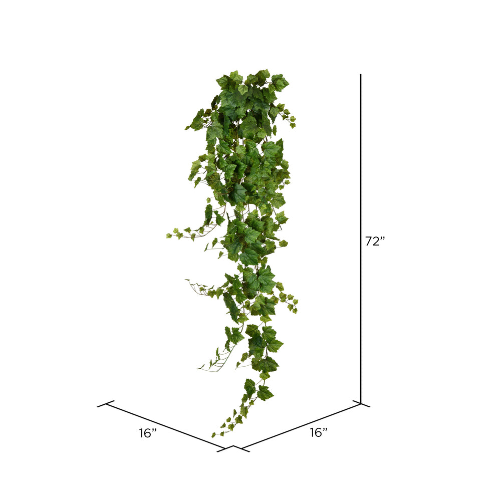 Vickerman 6' Artificial Green Grape Leaf Ivy Hanging Bush. - Cheap-Us