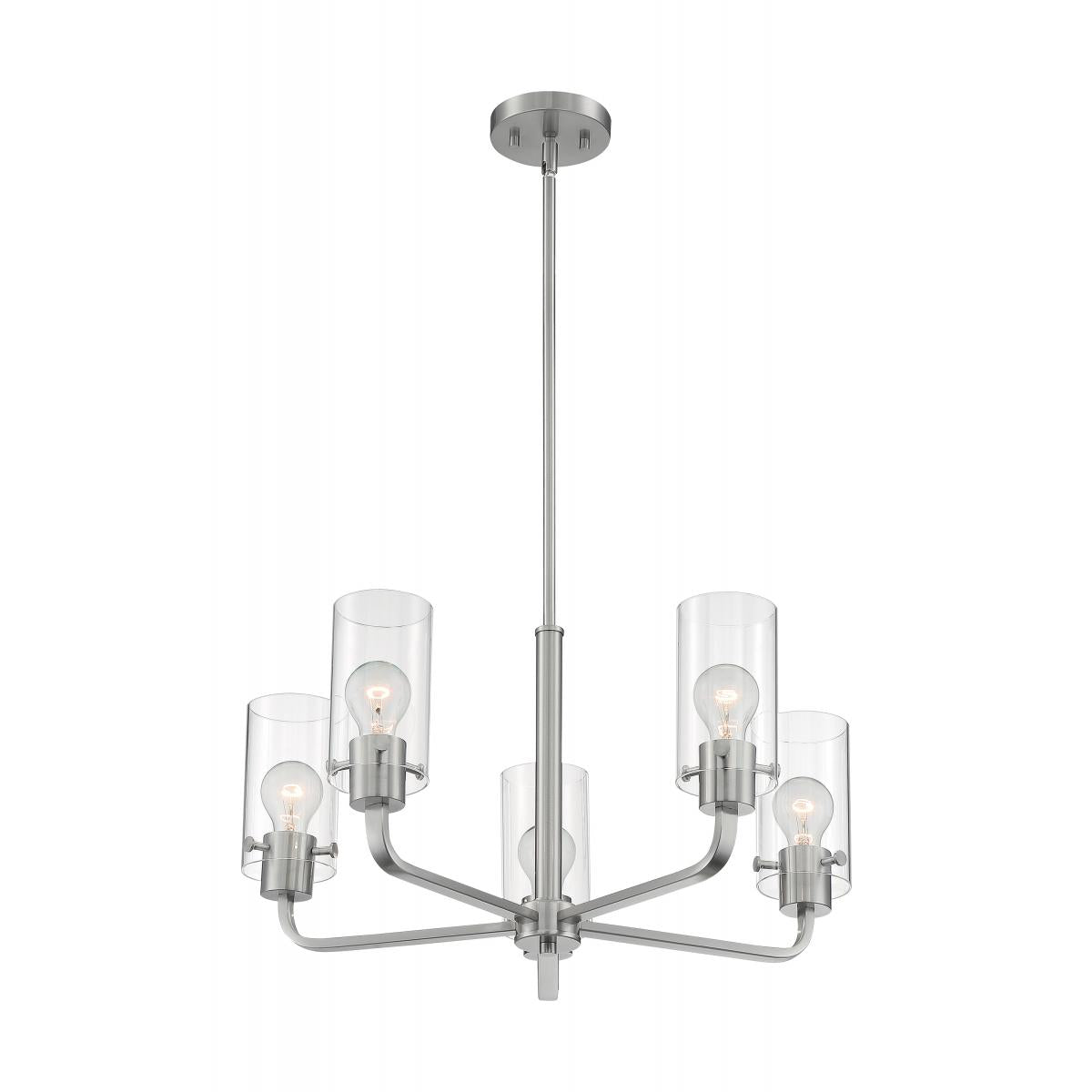 Satco Nuvo Sommerset 5-9 Light Chandelier With Clear Glass - Cheap-Us