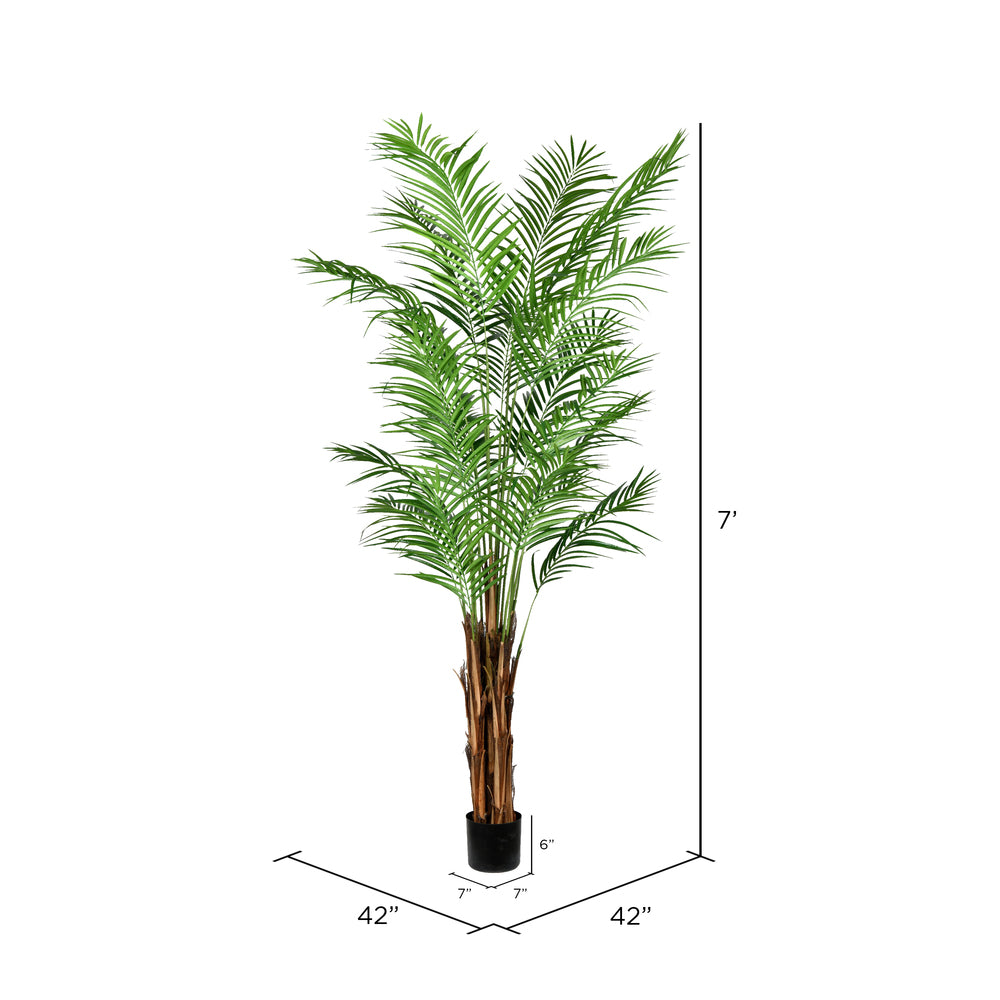 Vickerman 7' Artificial Potted Giant Areca Palm Tree. - Cheap-Us