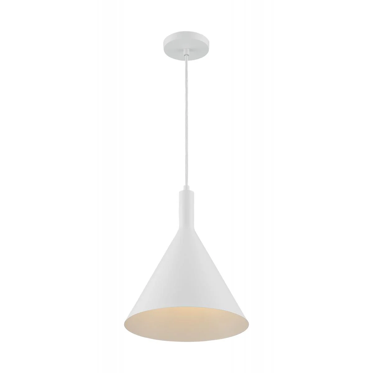 60-7138 LIGHTCAP 1LT LARGE PENDANT Lightcap - 1 Light Pendant with- Matte White Finish - Cheap-Us