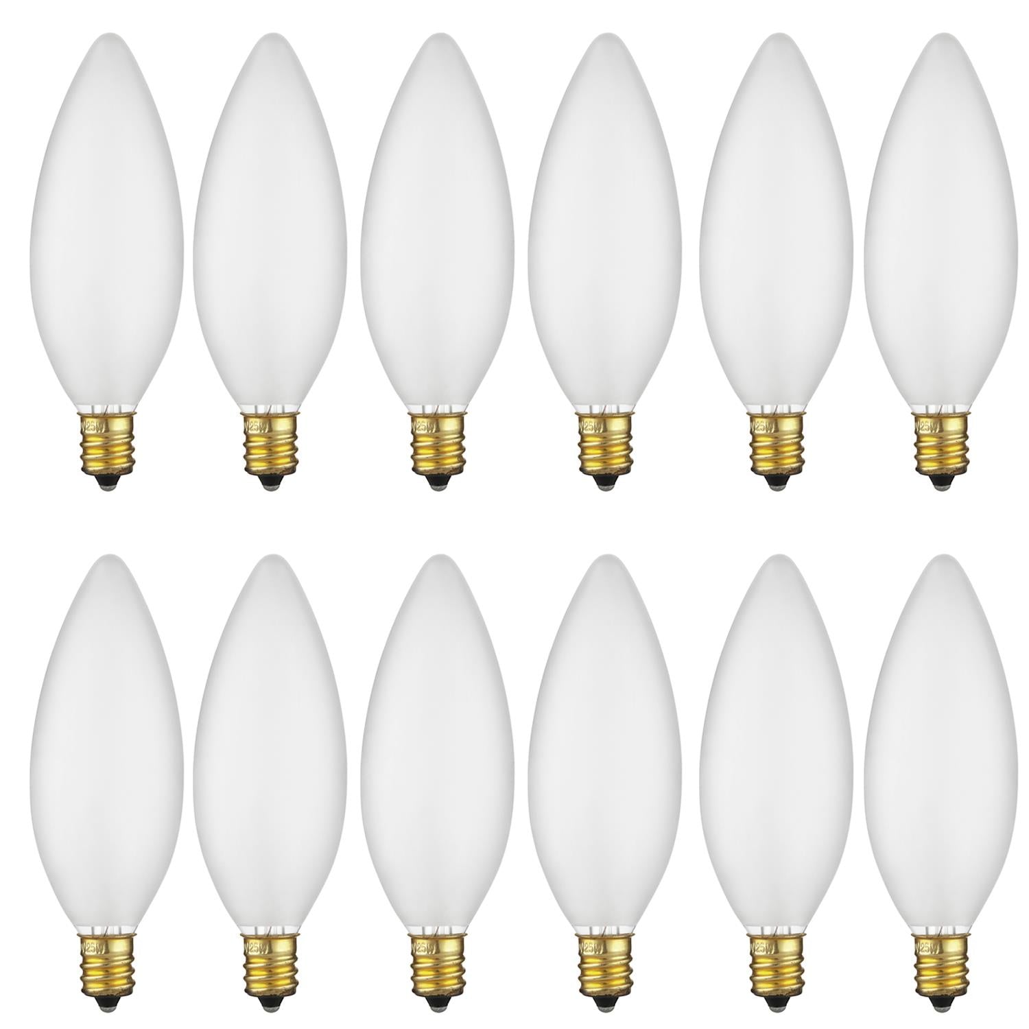 Sunlite 40 Watt Torpedo Tip Chandelier, Candelabra Base, Frost - Cheap-Us