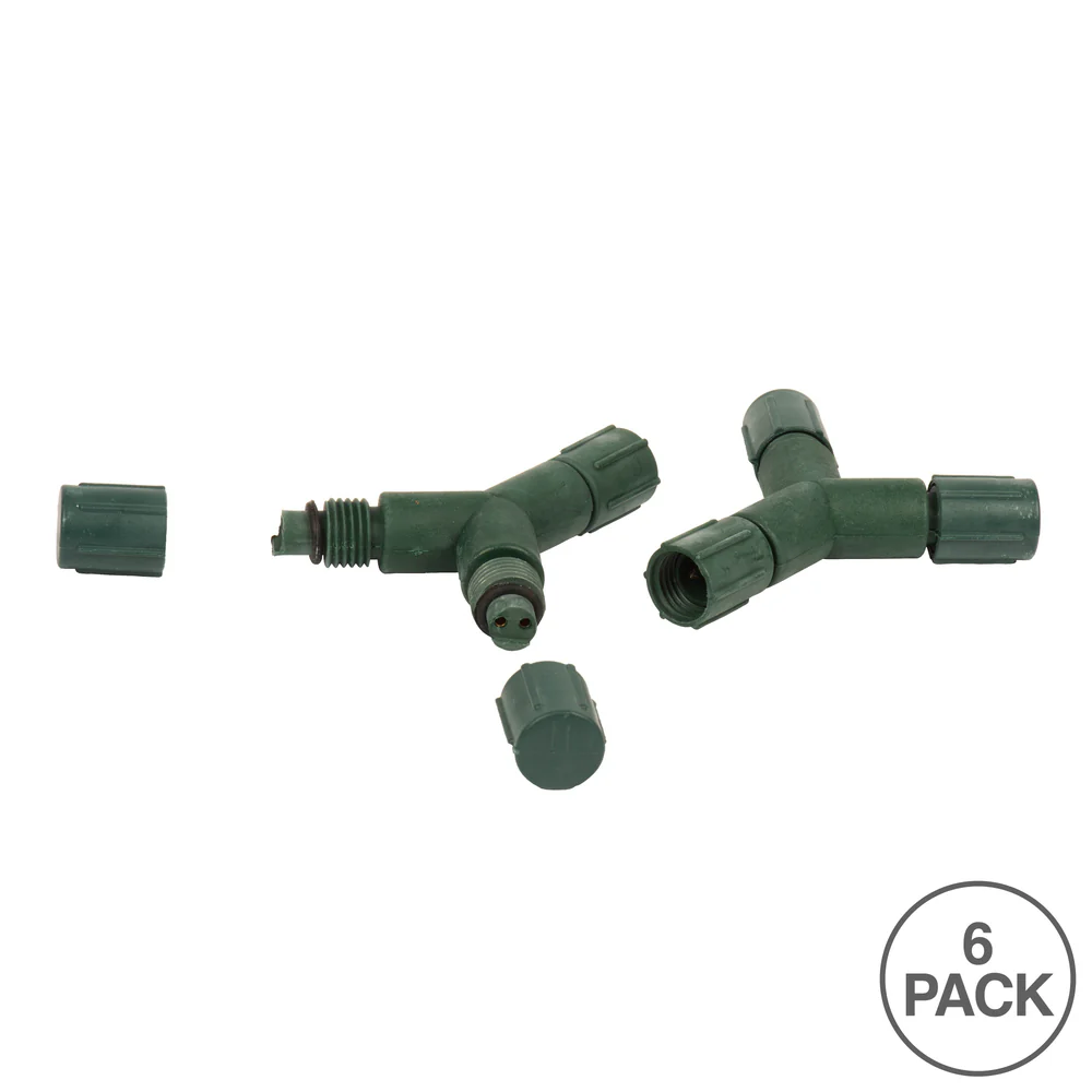 Vickerman Single Mold LED Set Green Coaxial Y Splitter 6/Bag CSA/us Listed. - Cheap-Us