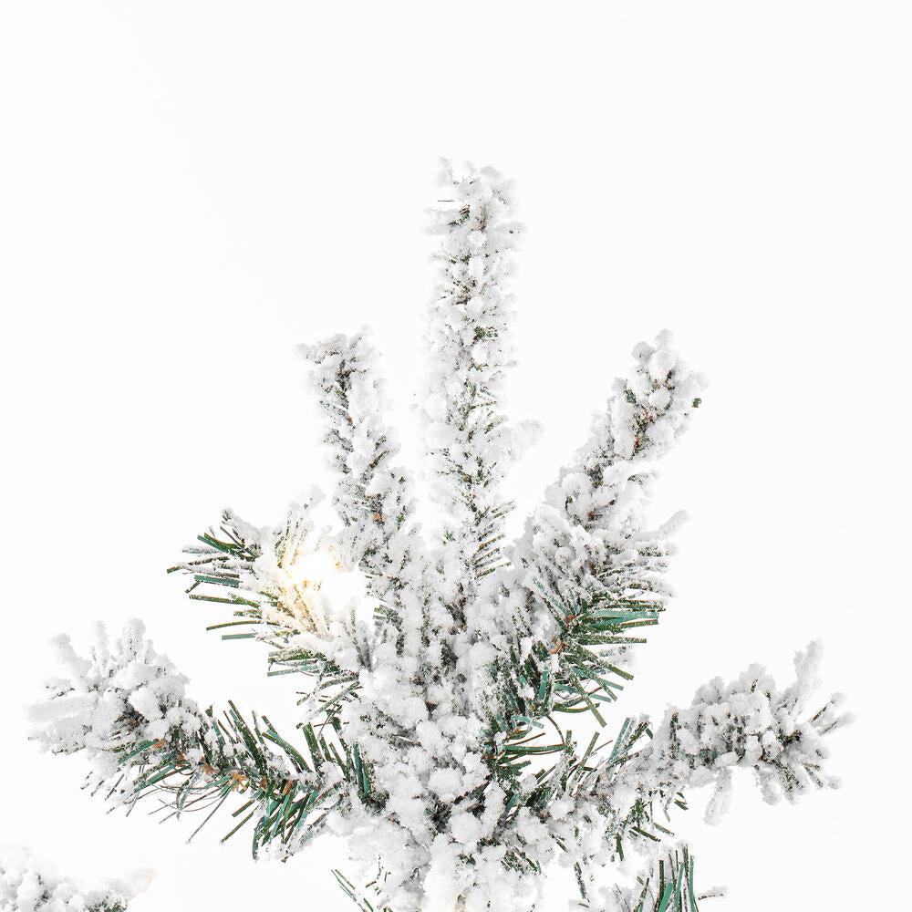 Vickerman 7.5' Flocked Sierra Fir Artificial Christmas Tree with Pure White Single Mold LED lights - Cheap-Us