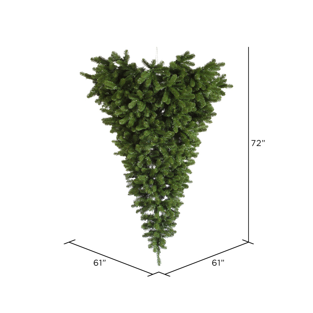 Vickerman 6' American Upside Down Artificial Christmas Half Tree Unlit - Cheap-Us