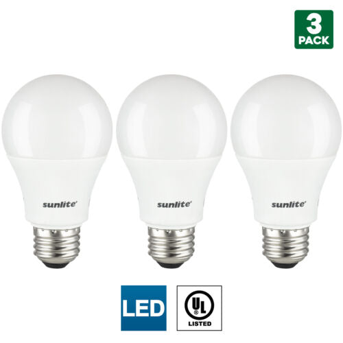 Sunlite 80937-SU LED A19 Light Bulbs, 14 Watts (100W Equivalent), 1500 Lumens, Medium Base (E26), Non-Dimmable, UL Listed, 30K - Warm White Pack of 12 - Cheap-Us