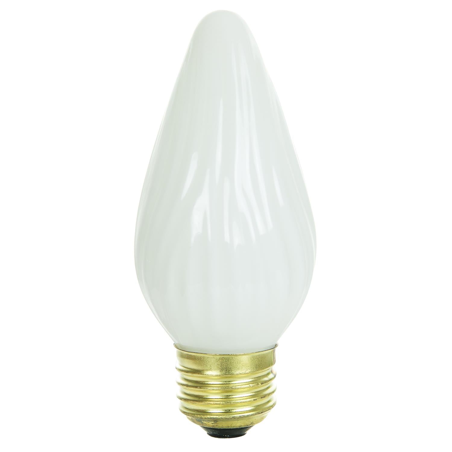 Sunlite 60 Watt Flame Twist Medium Base White, 12-Pack - Cheap-Us