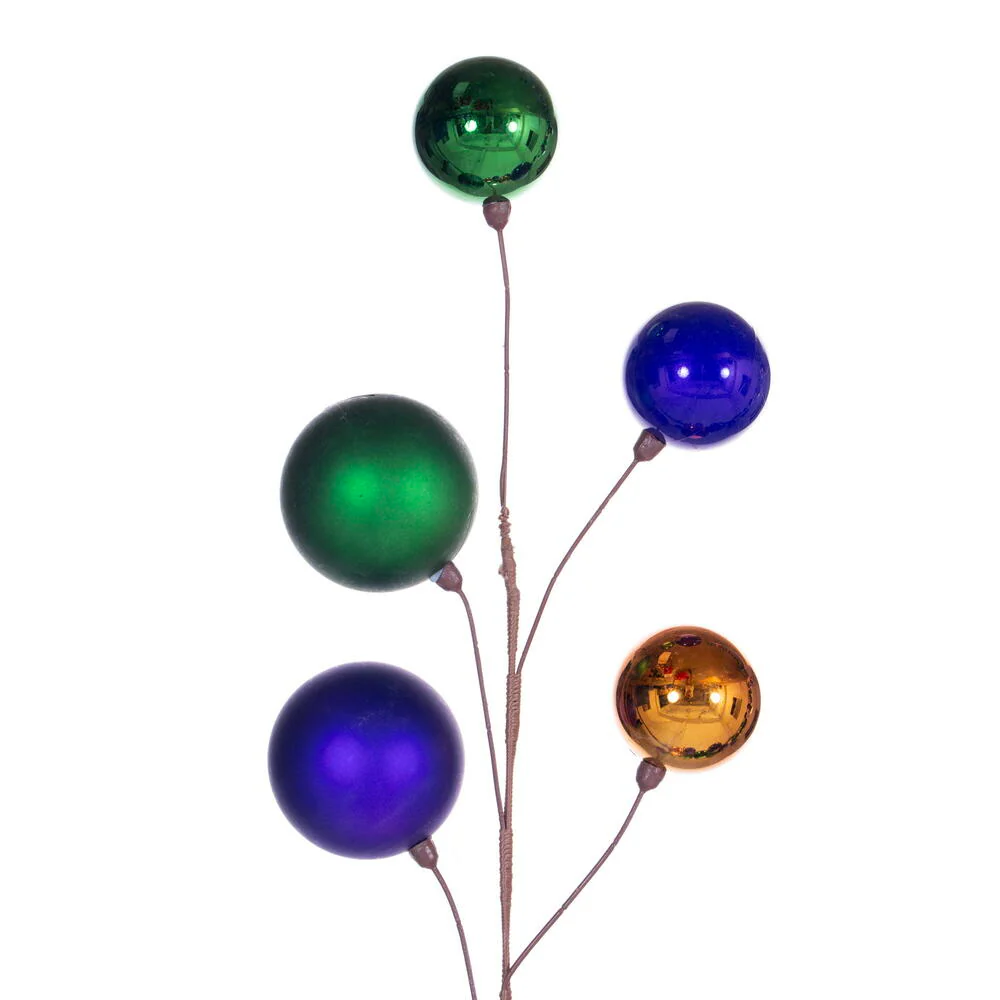 Vickerman 10' Green Purple And Copper Gold Assorted Finish Branch Ball Ornament Garland. - Cheap-Us