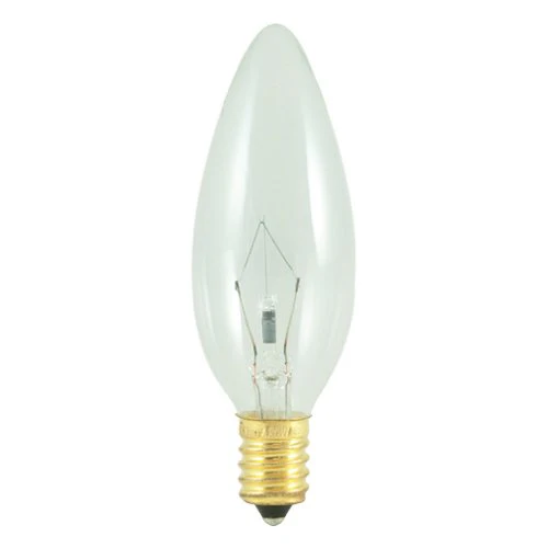 Bulbrite 40CTC/E14 40 Watt Incandescent B10 Torpedo Chandelier Bulb, European Base, Clear - Cheap-Us