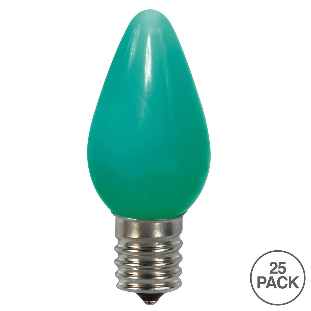 Vickerman C7 Ceramic LED Green Twinkle Bulb  Nickel Base  120V .6 Watts 25 Bulbs per bag - Cheap-Us