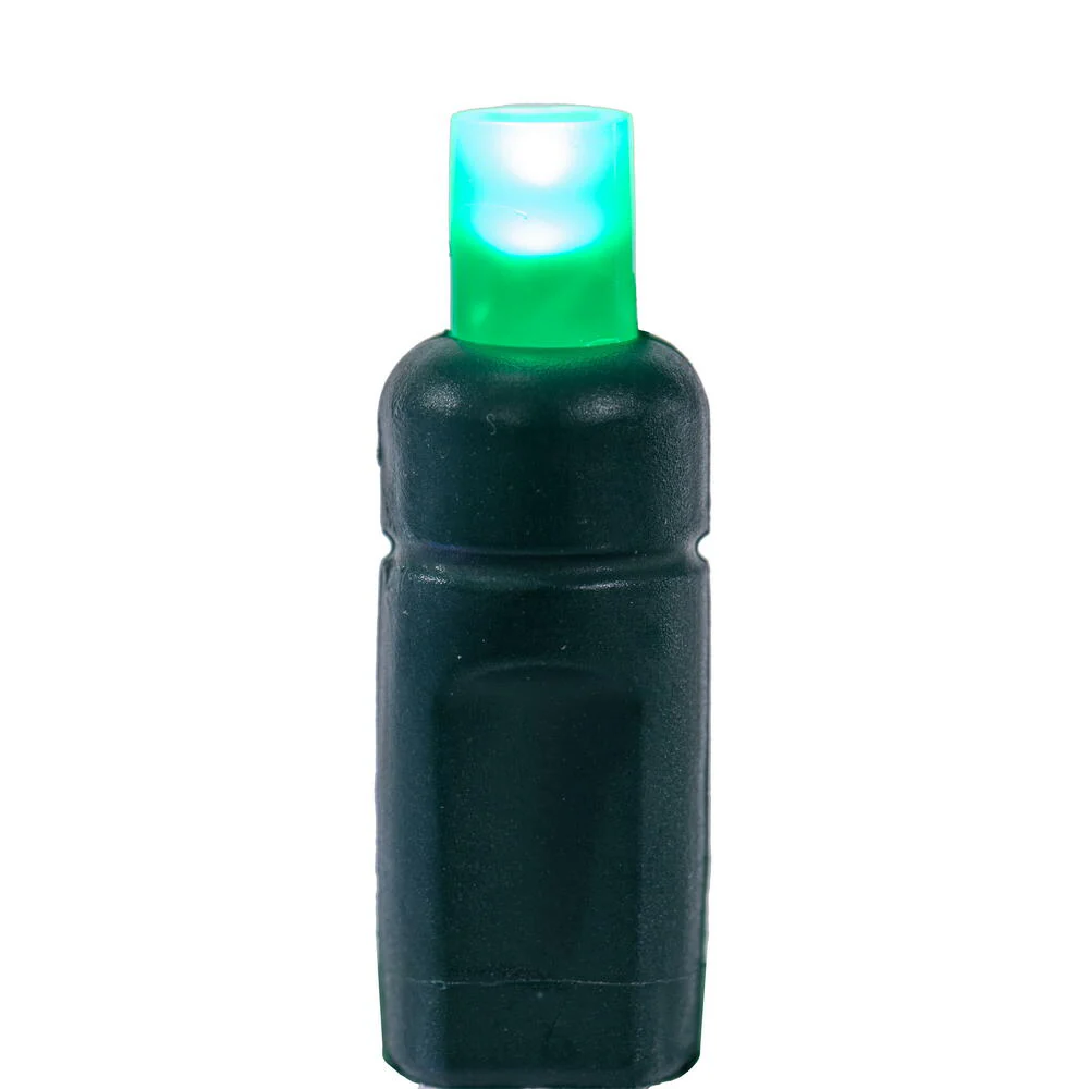 Vickerman 50 Frosted Red-Green Wide Angle Single Mold End-Connecting Coaxial Non-Rectified LED Light Set with 22 Gauge Green Wire, 3