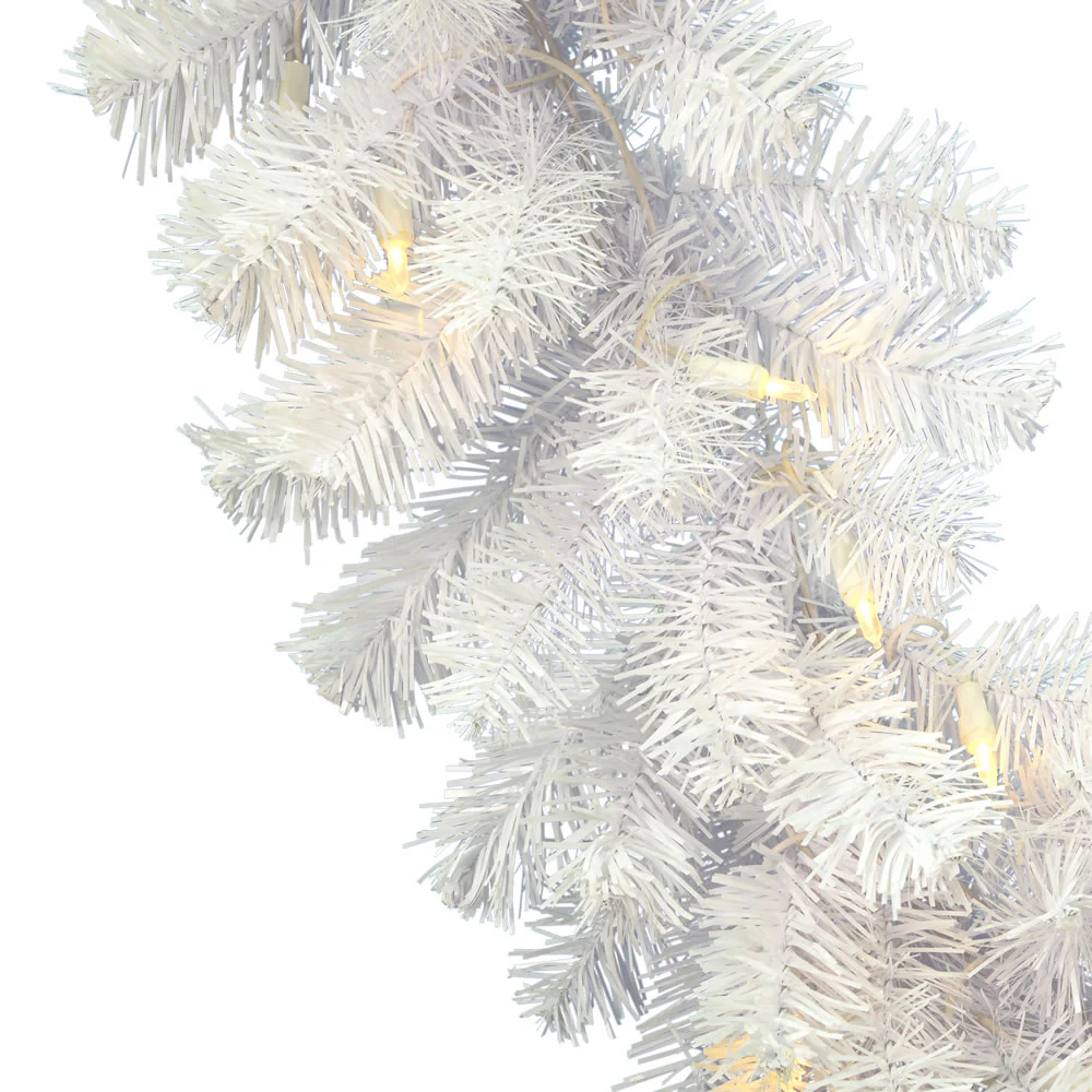 Vickerman 9' Crystal White Spruce Artificial Christmas Garland unlit - Cheap-Us