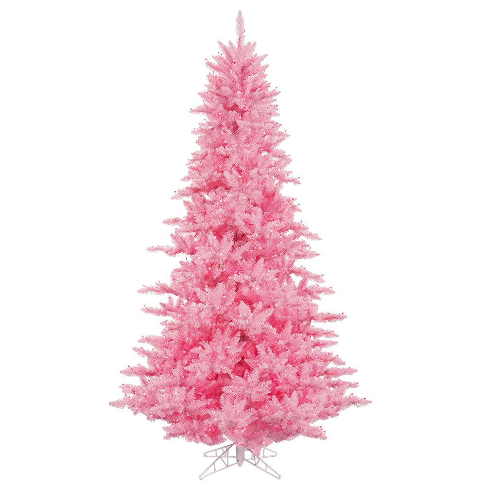 Vickerman 10' Pink Fir Artificial Christmas Tree Pink Dura-lit LED Lights - Cheap-Us