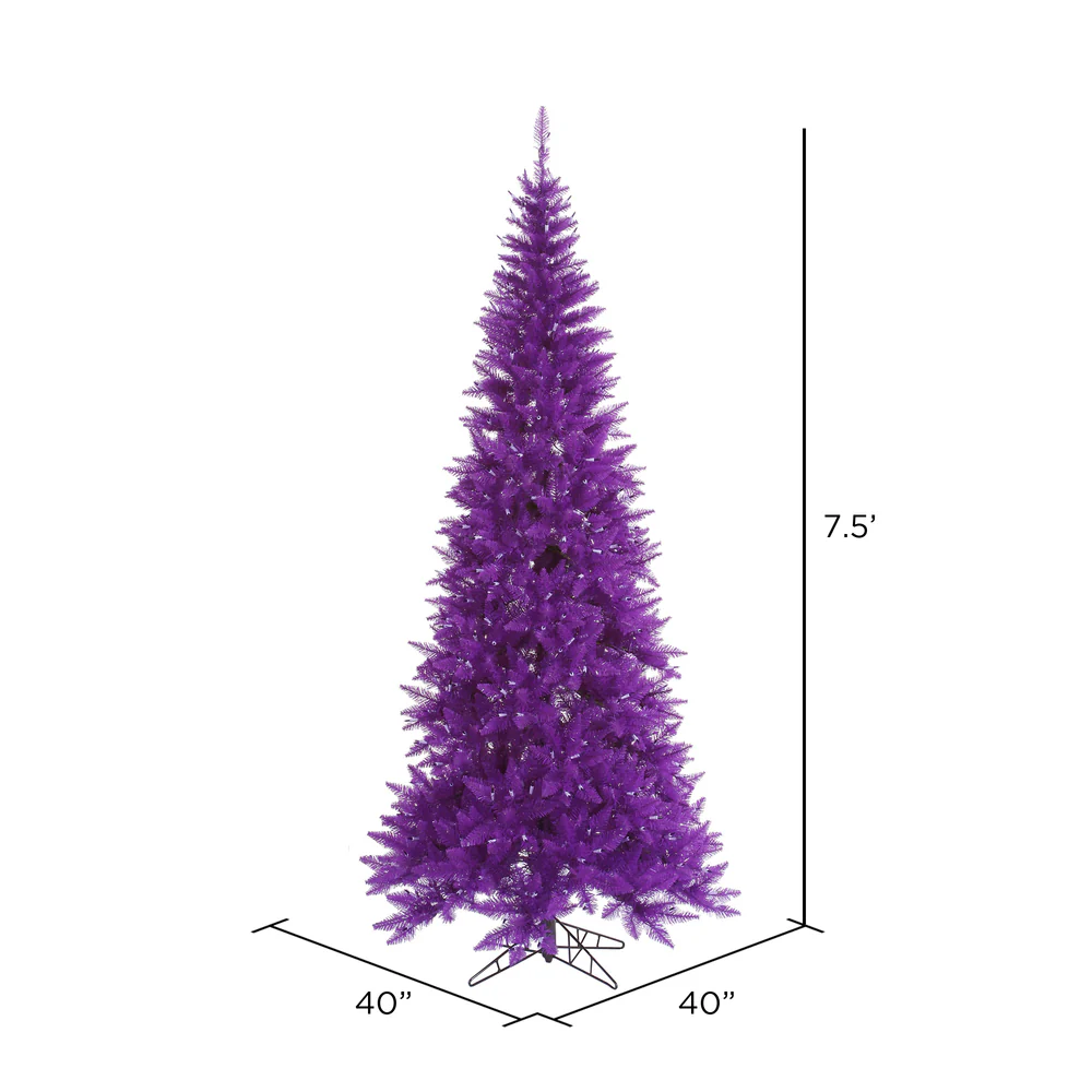 Vickerman 7.5' Purple Fir Slim Artificial Christmas Tree Unlit - Cheap-Us