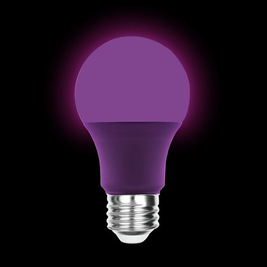 Luxrite LED A19 Colored Light Bulb, E26 - Medium Base, 8W, Purple Finish, Non-Dimmable, Shatter Proof, Pack of 15 (LR21494) - Cheap-Us