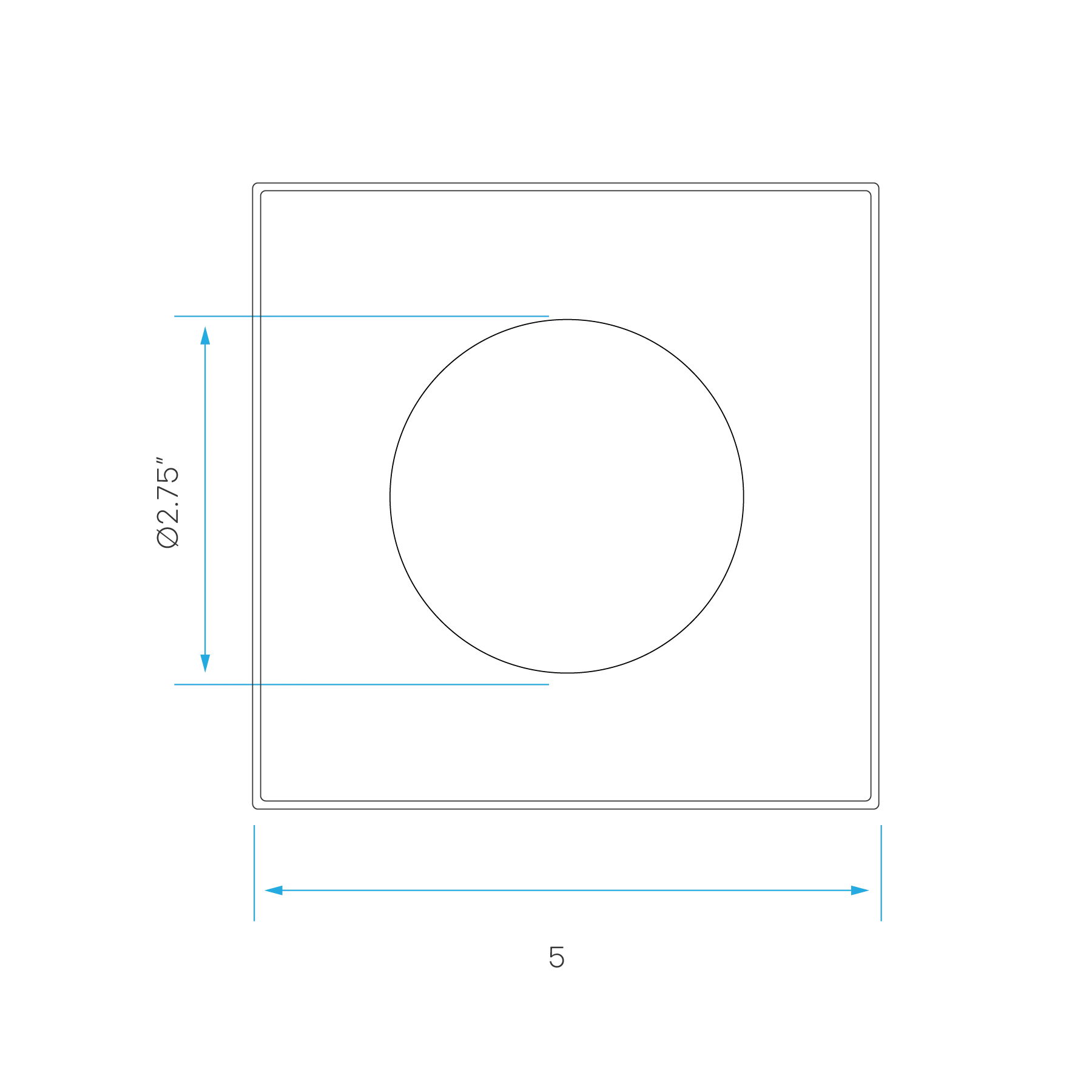 Luxrite 3-4 Inch Trim Replacement - Square White (LR24981) - Cheap-Us