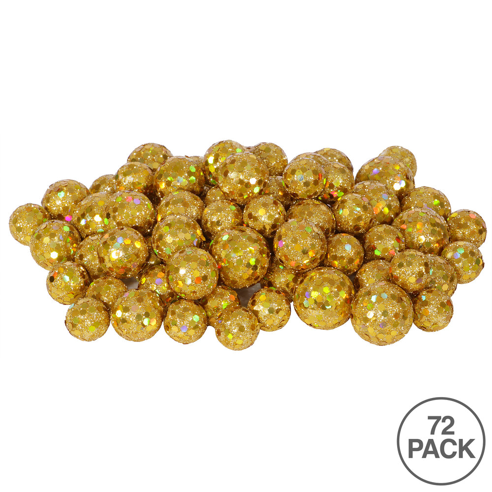 Vickerman 20MM/25MM/30MM Gold Glitter Polystyrene Ball Christmas Ornament 72 per Bag - Cheap-Us