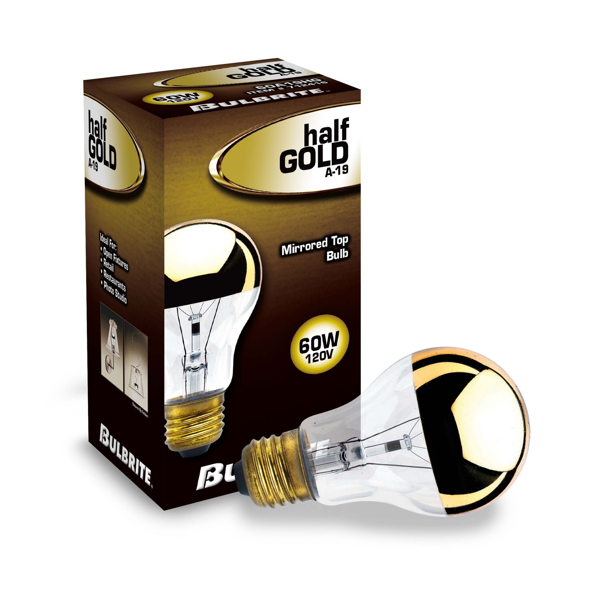 Bulbrite Pack of (6) 60 Watt Dimmable Half Gold A19 Medium (E26) Incandescent Bulb - Cheap-Us