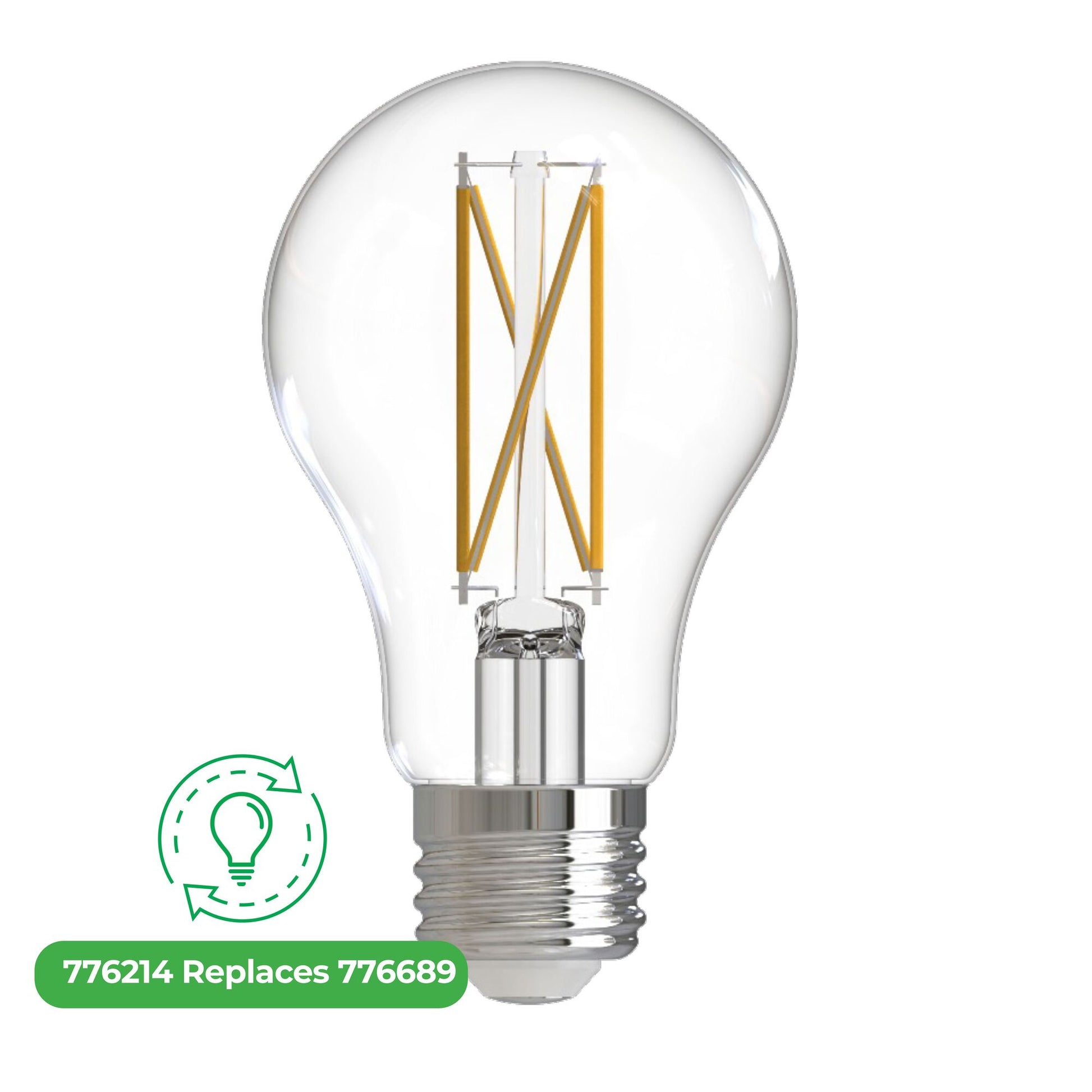Bulbrite LED Filament 7.6 Watt Dimmable A19 Light Bulb with Clear finish and Medium (E26) Base - 3000K Soft White Light, 800 Lumens - Cheap-Us