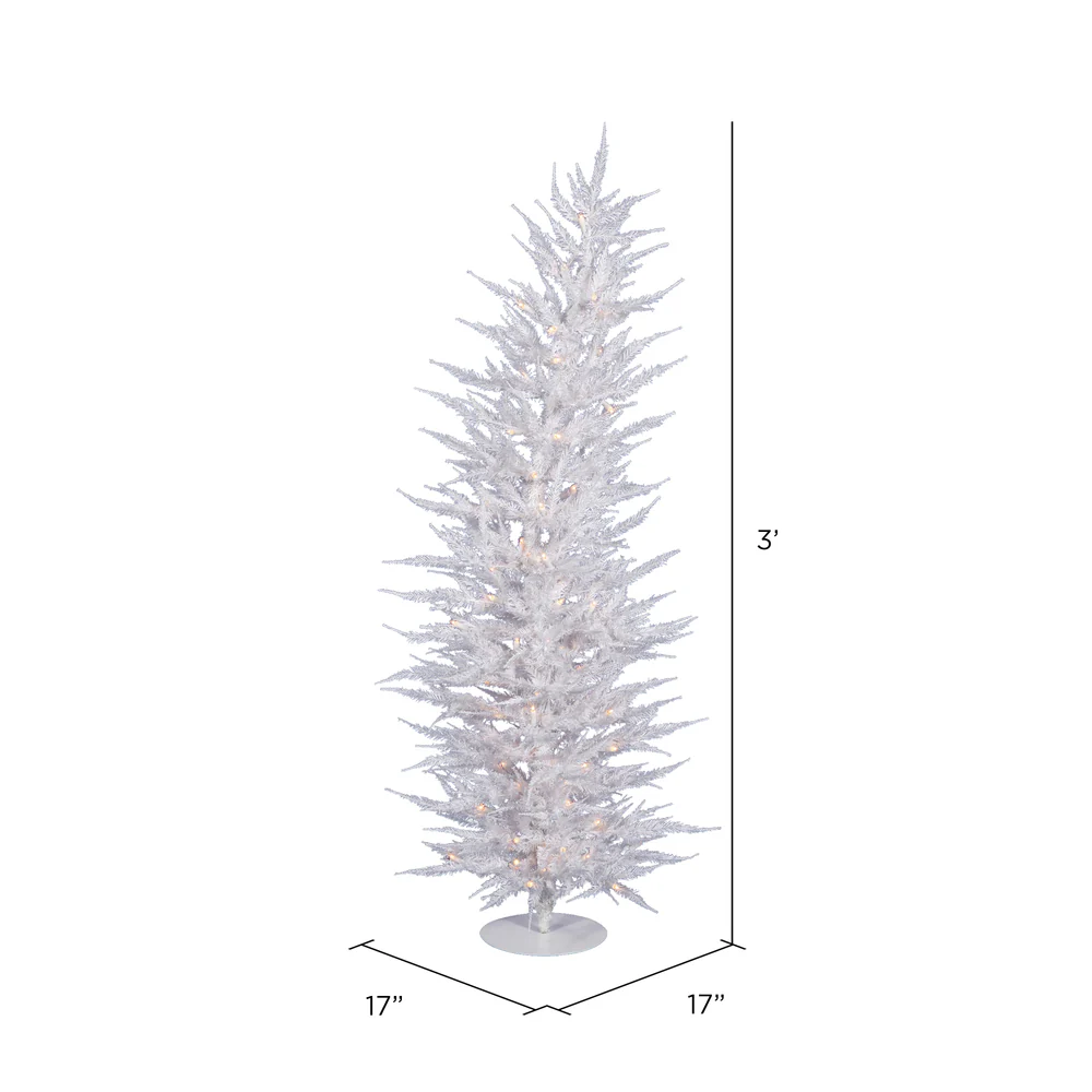 Vickerman 3' White Laser Artificial Christmas Tree Clear Dura-lit Incandescent Lights - Cheap-Us