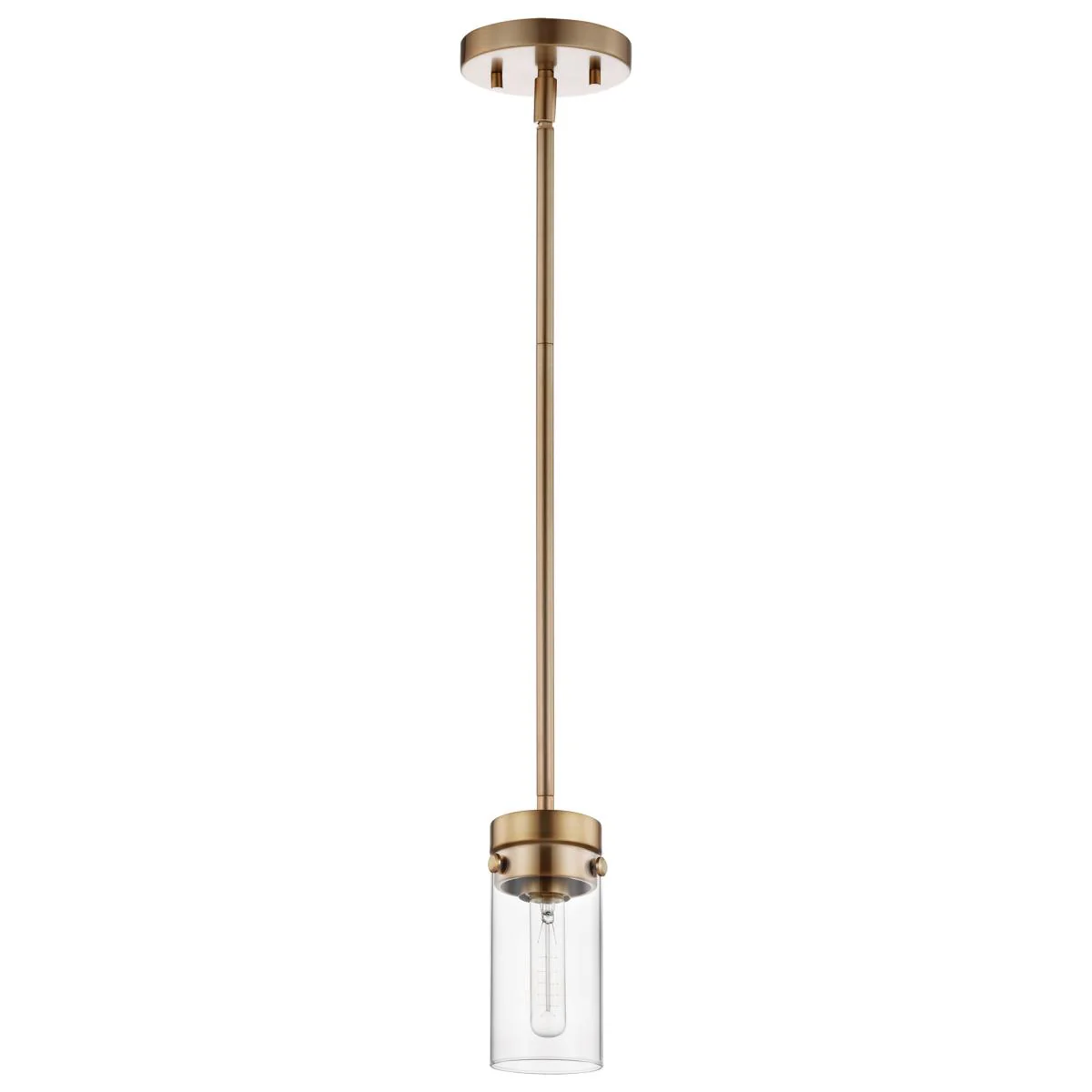 60-7529 INTERSECTION 1LT MINI PENDANT Intersection; 1 Light; Mini Pendant; Burnished Brass with Clear Glass - Cheap-Us
