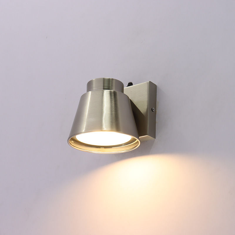 Westgate Mini Cone Outdoor Wall Light 10W 5Cct Dim. With Photocell, Brushed Nickel, Outdoor Lighting, 10W, 700 Lumens,  27K/30K/35K/40K/50K - Cheap-Us