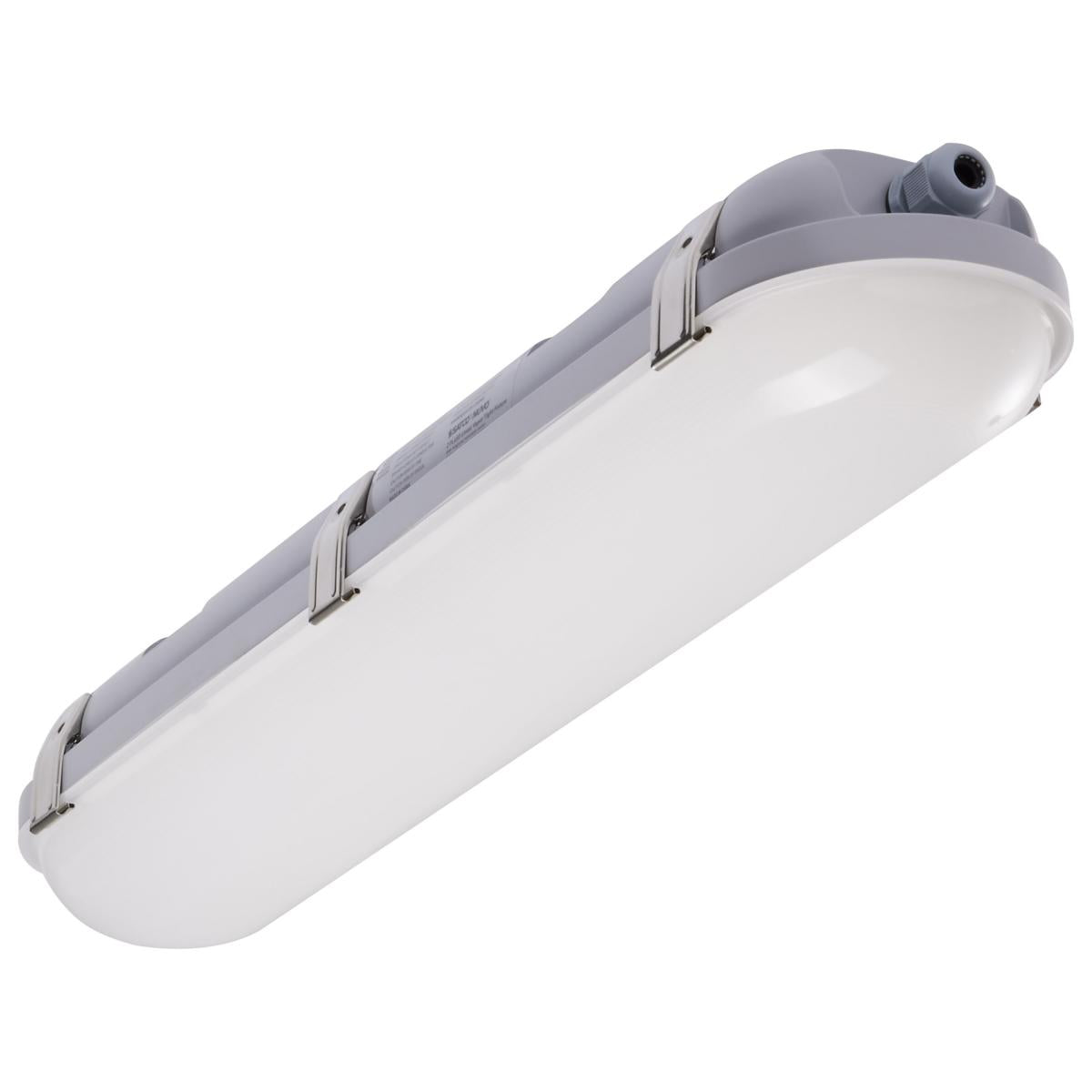 Satco Nuvo LED 2/4/8-Foot Vapor Proof Linear Fixture 20W/Wattage Selectable, CCT Selectable, With/Without Integrated Microwave Sensor, IP65 and IK08 Rated, White Finish - Cheap-Us