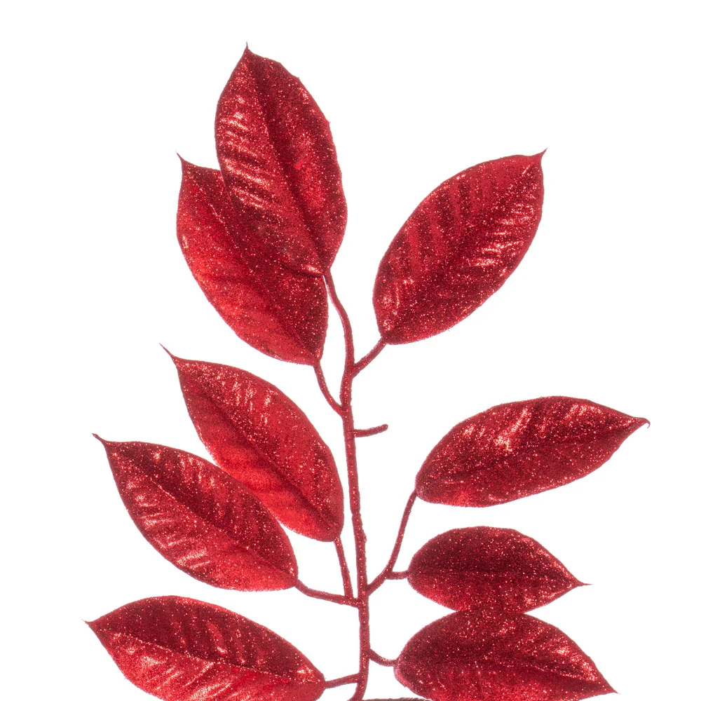 Vickerman 6' Red Artificial Gardenia Glitter Garland. - Cheap-Us