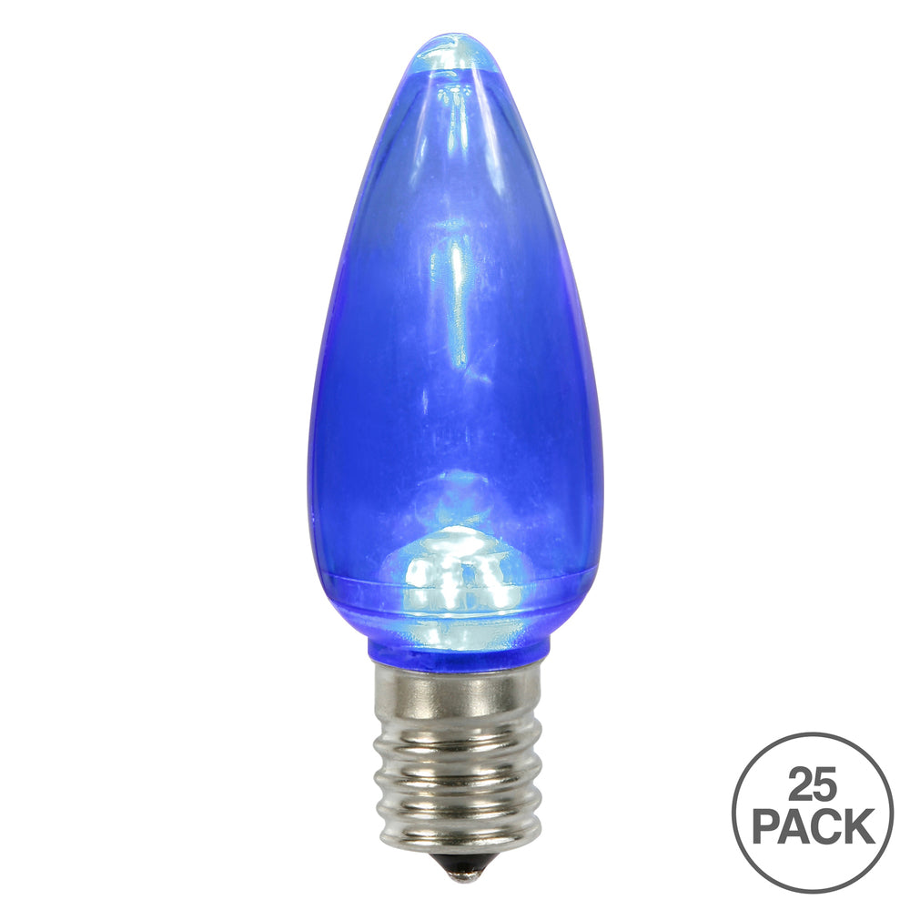 Vickerman C9 Transparent Plastic LED Blue Dimmable Bulb E17 Nickel Base 25 per bag - Cheap-Us