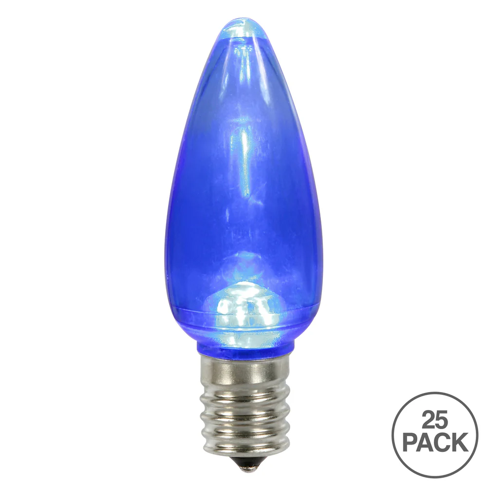 Vickerman C9 Twinkle Transparent Plastic LED Blue Dimmable Bulb E17 Nickel Base 25 per bag - Cheap-Us