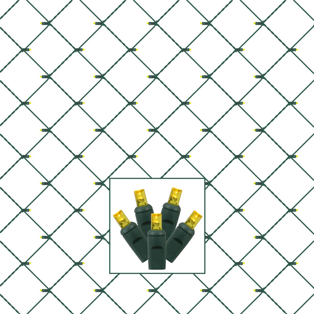 Vickerman 120 Yellow Wide Angle LED Christmas Net Light Set Green Wire - Cheap-Us