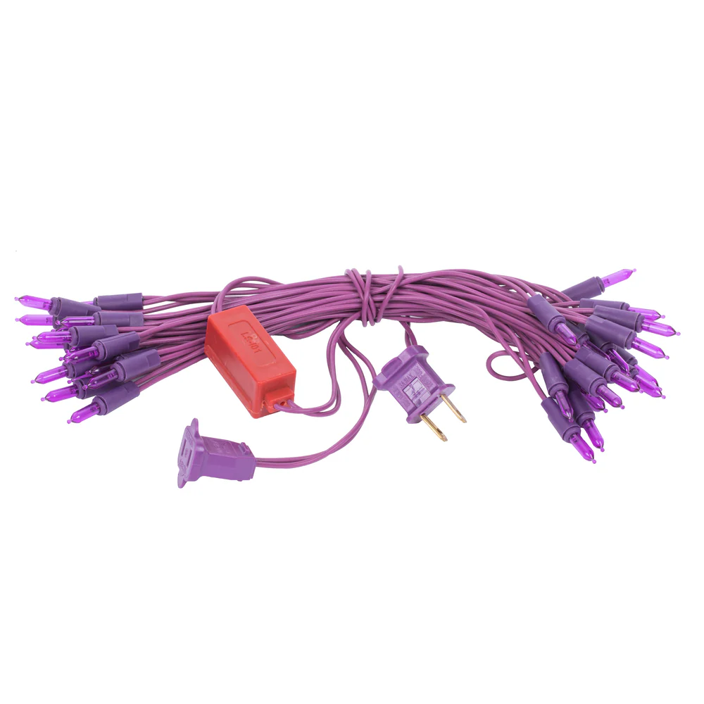 Vickerman 35 LED Mauve Dura-Lit Light on Mauve Wire, 26' Christmas Light Strand - Cheap-Us