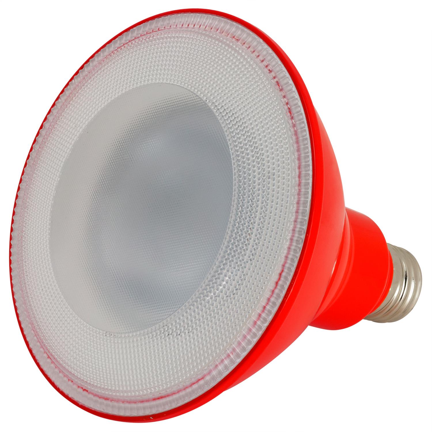 Sunlite LED PAR38 Red Floodlight Bulb, 8W (25W Equivalent), Medium (E26) Base, Indoor, Outdoor, Wet Location, Turtle Safe and Wildlife Friendly, 25,000 Hour Lifespan, UL Listed - Cheap-Us