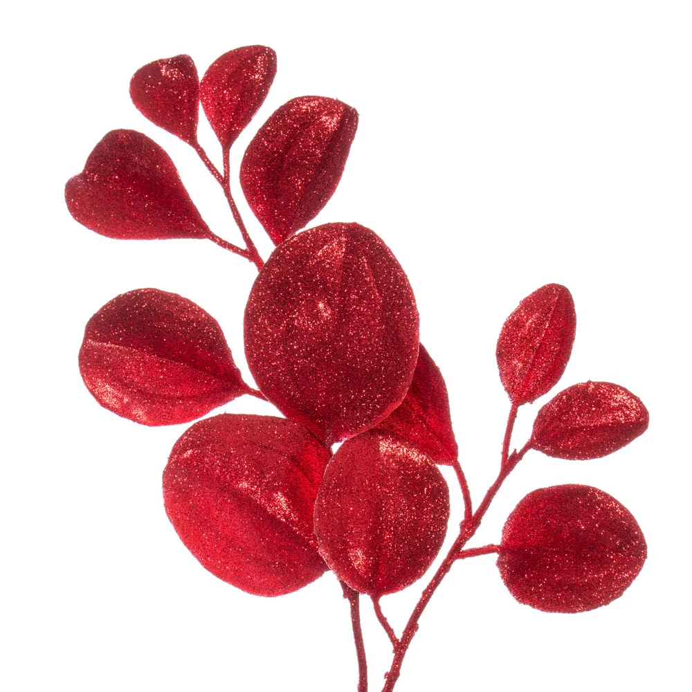 Vickerman 6' Red Artificial Dogwood Glitter Garland. - Cheap-Us