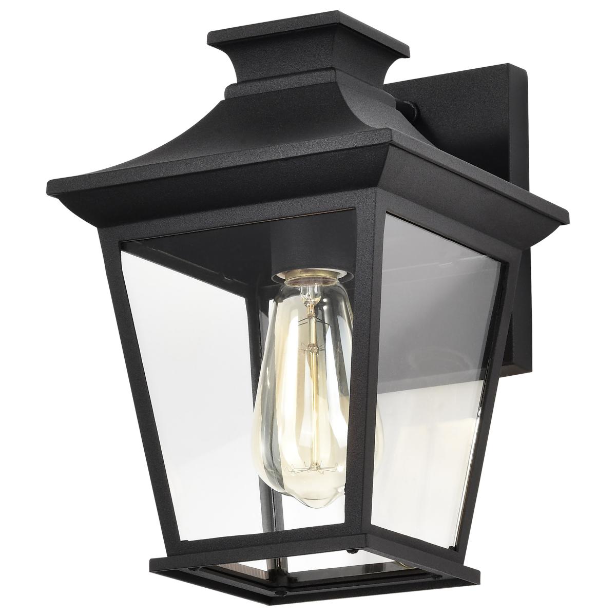 60-5747 JASPER 1LT OUTDOOR SM WALL Jasper Collection Outdoor 11 inch Wall Light; Matte Black Finish with Clear Glass - Cheap-Us
