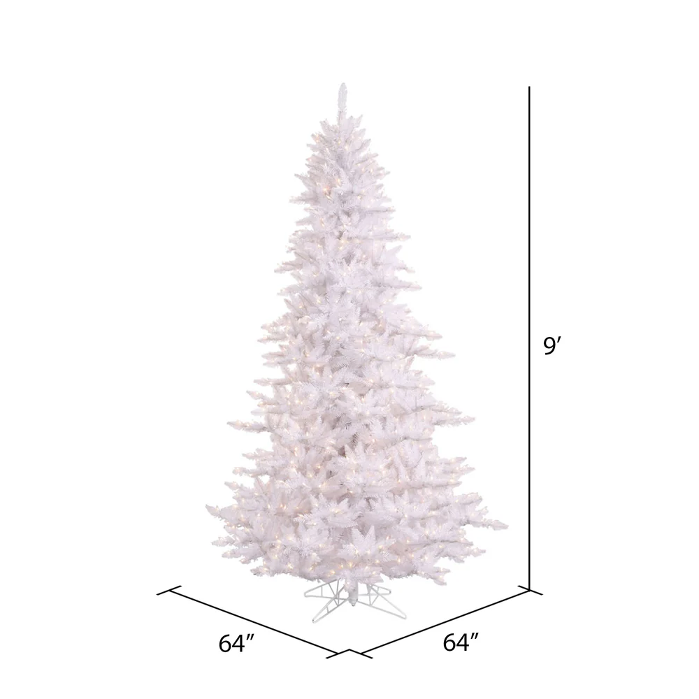 Vickerman 9' White Fir Artificial Christmas Tree Warm White Dura-lit LED Lights - Cheap-Us