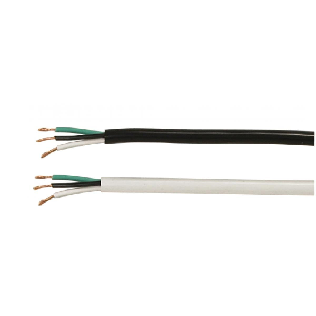 93-313 18/3 SJT BLACK 250 FT SPOOL Pulley Bulk Wire; 18/3 SJT 105C Pulley Cord; 250 Foot/Spool; Black - Cheap-Us