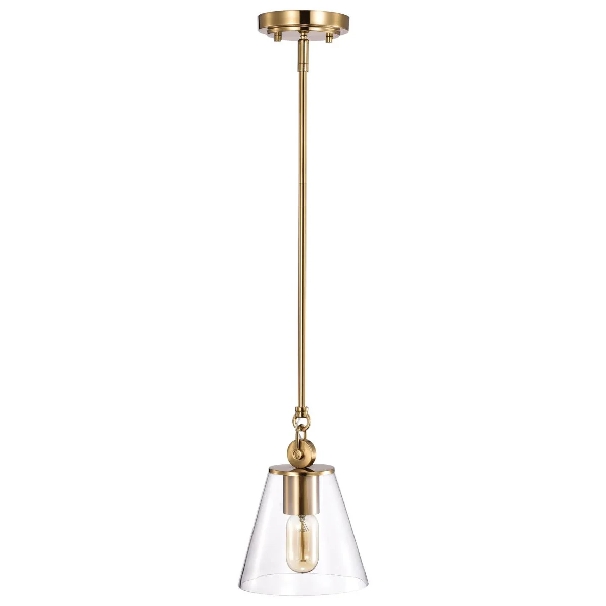60-7410 DOVER 1 LIGHT SMALL PENDANT Dover; 1 Light; Small Pendant; Vintage Brass with Clear Glass - Cheap-Us