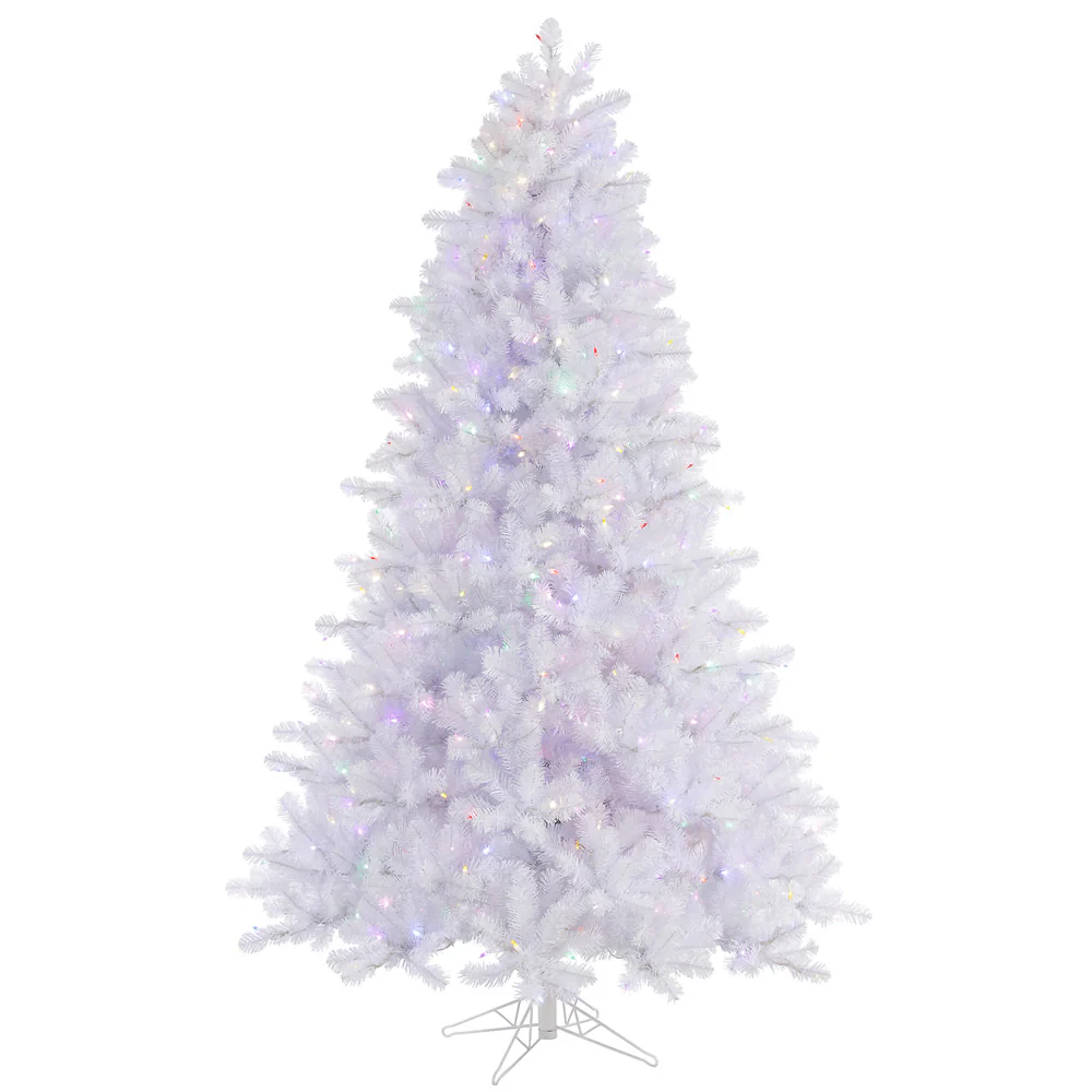 Vickerman 12' Crystal White Pine Artificial Christmas Tree Multi-Colored LED Lights - Cheap-Us