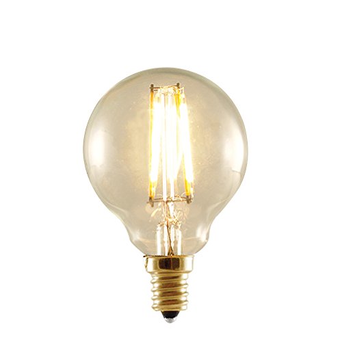 Bulbrite LED2G16/22K/FIL-NOS 2-Watt LED Nostalgic Globe Bulb, 25W Equivalent, Candelabra Base, Antique Finish - Cheap-Us