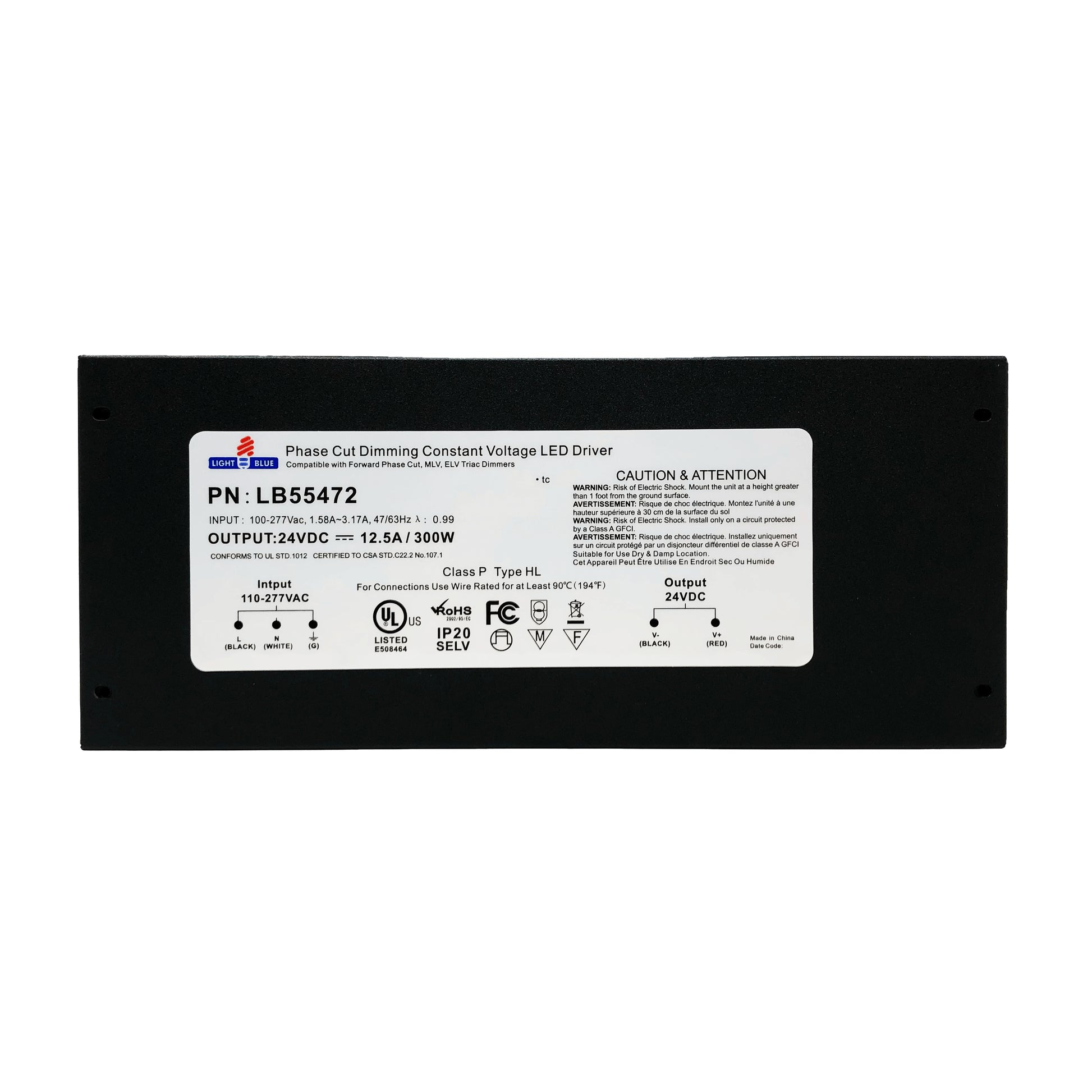 Light Blue USA LED Enclosed Electronic Driver, 300 Watt - Cheap-Us