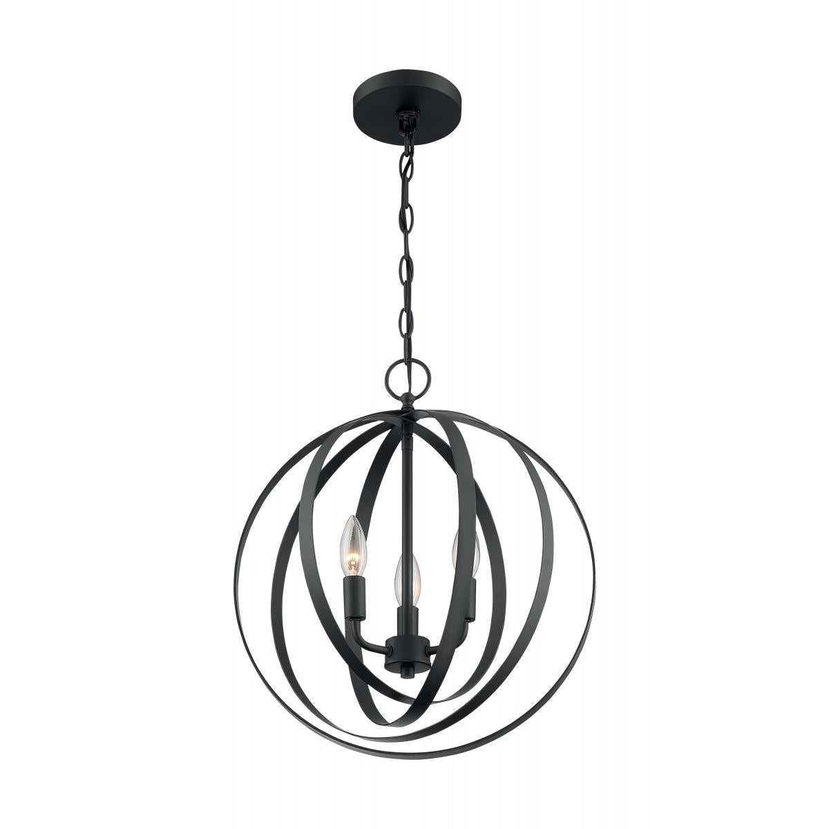 60-7067 PENDLETON 3LT PENDANT Pendleton - 3 Light Pendant with- Matte Black Finish - Cheap-Us