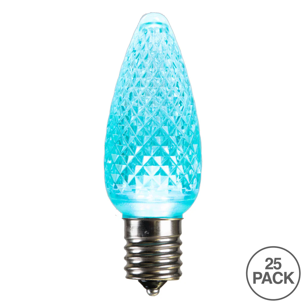 Vickerman C9 LED Teal Faceted Replacement Bulb, - 50 Pack - Cheap-Us