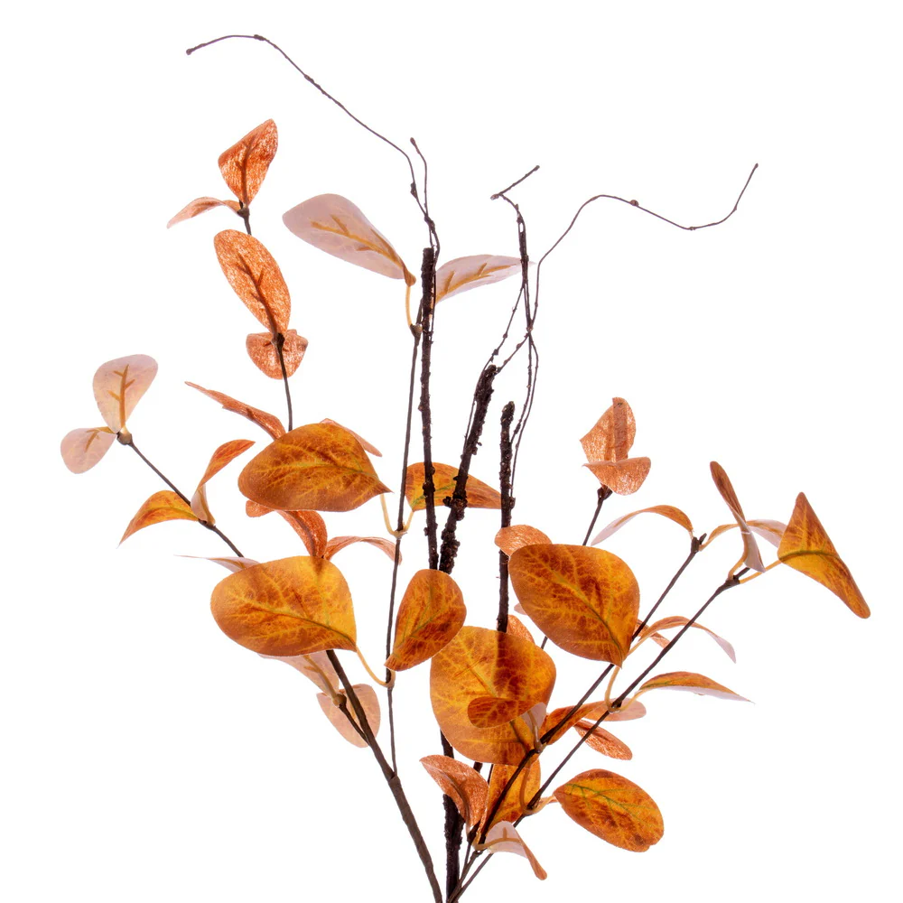 Vickerman 5' Orange Artificial Leaf Garland. - Cheap-Us